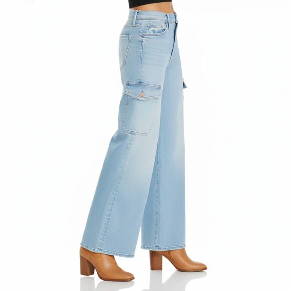 MOTHER The Undercover Cargo Sneak Wide Leg Jeans in Sun Kissed Size 26